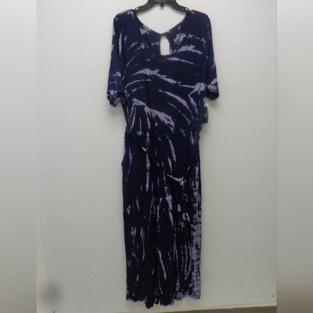 Torrid Super Soft Knits Navy Tie Dye Belted Jumper Size 1, Elbow Sleeves